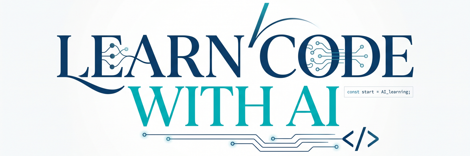 learn code with ai logo with text